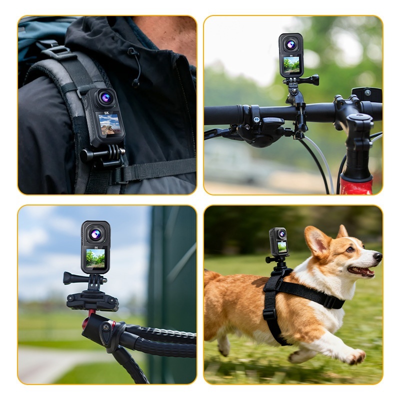 Action Camera 4K 60Fps Dual Screen - Mini action camera 5K, 4K a