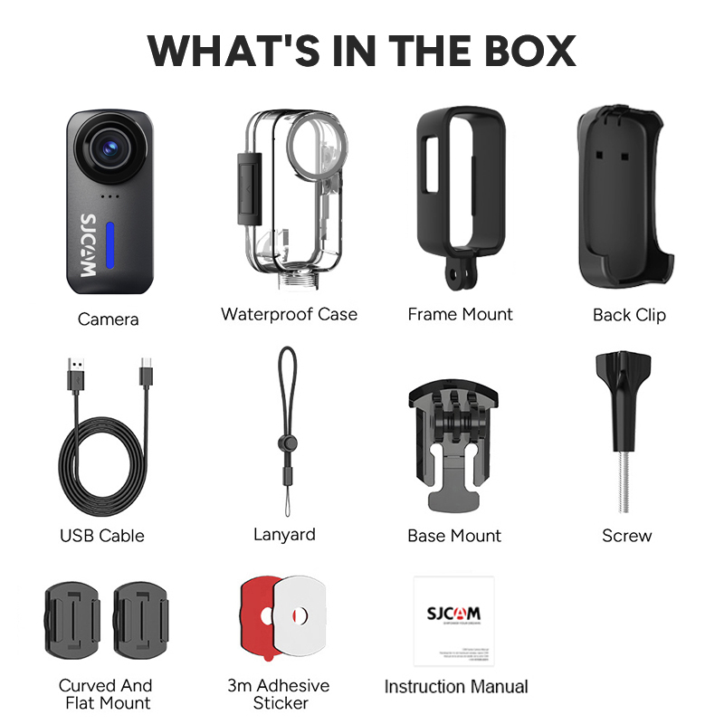 Action Camera Waterproof 30M Without Case - SJCAM C110 + 4K 30fps Action