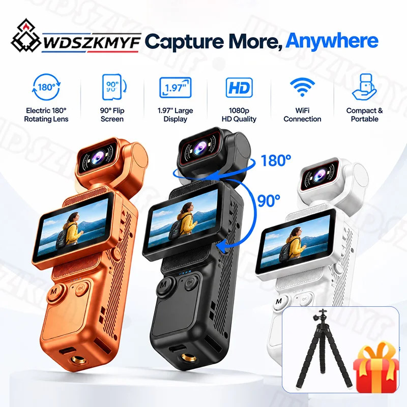 Action Camera Optical Image Stabilization - Mini Fotocamera Portatile WiFi 180 °