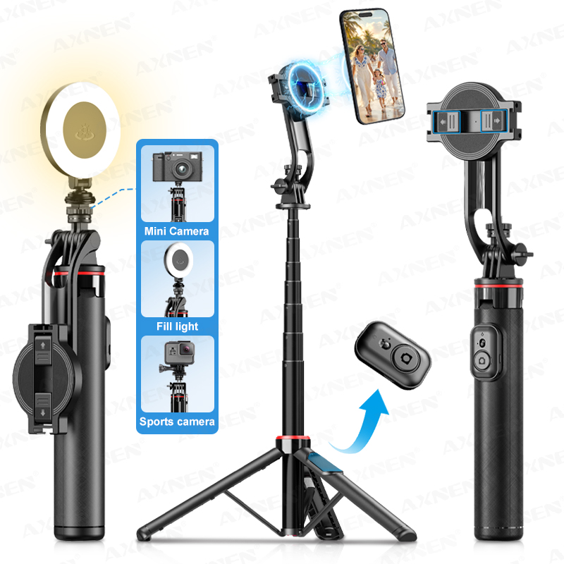 Action Camera Selfie Stick Invisible - AXNEN C20 Treppiede Magnetico Estensibile per