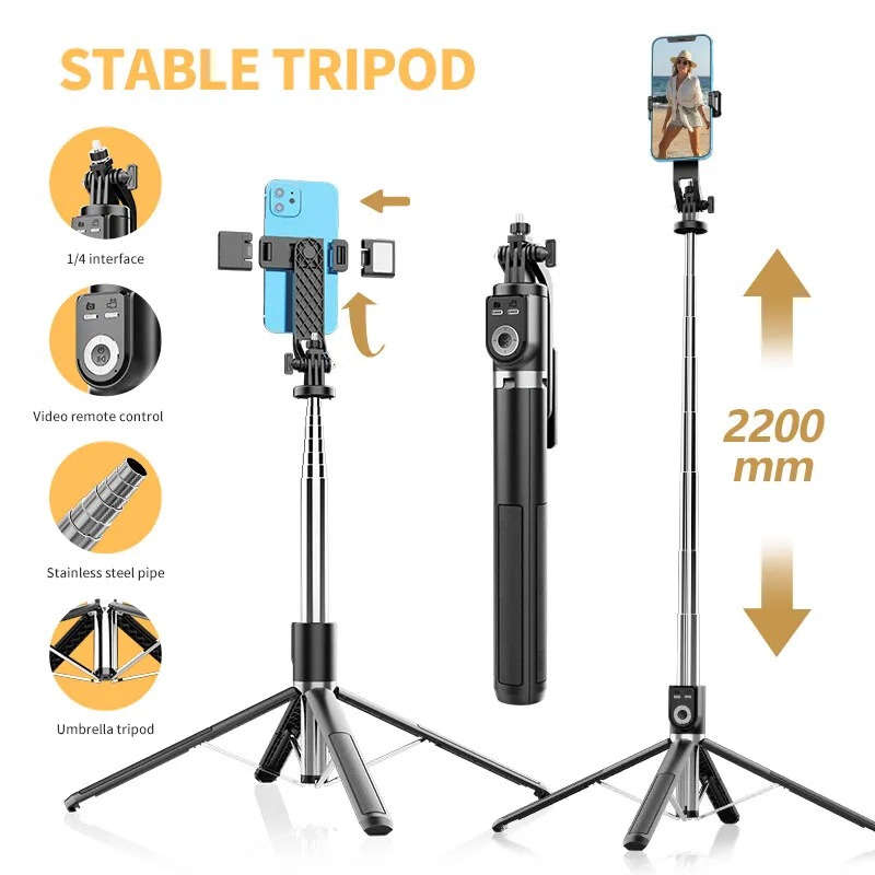 Action Camera Selfie Stick Invisible - Selfie Stick P220 Treppiede per selfie