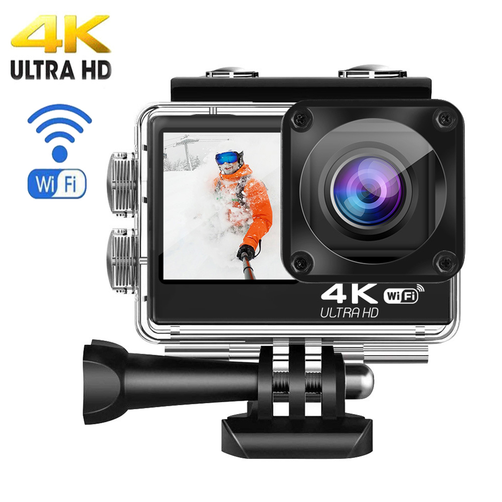 Action Camera 4K 60Fps Dual Screen - Action Camera 4K 60FPS con obiettivo