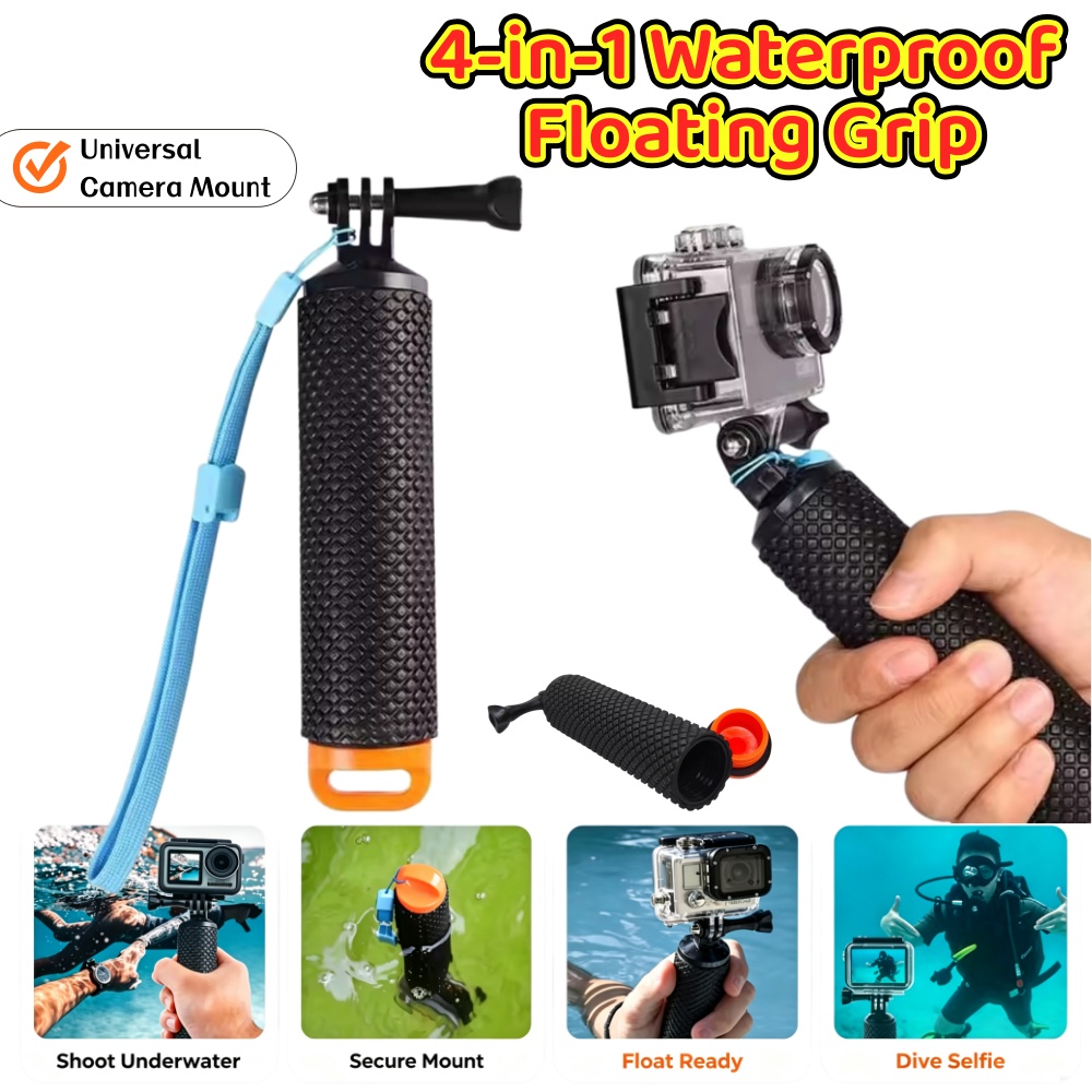 Action Camera Floating Handle Grip - Impugnatura galleggiante antiscivolo e impermeabile per