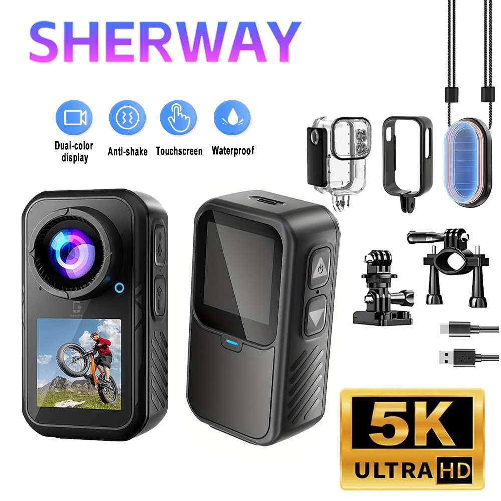 Action Camera Optical Image Stabilization - Action Camera 5K con Schermo Touch,