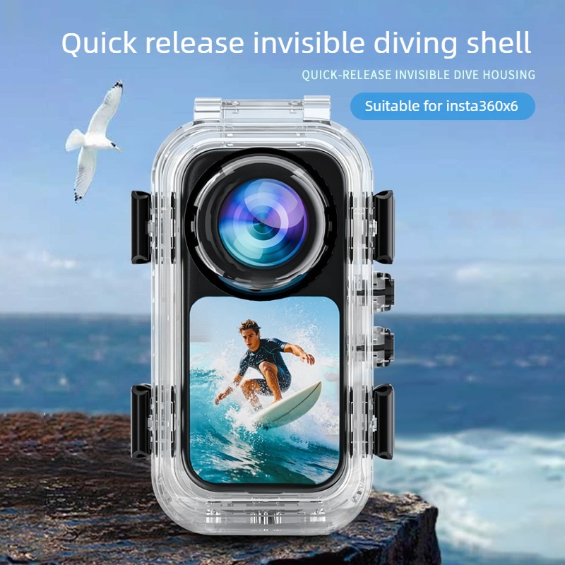 Action Camera Diving Case Underwater 60M - Custodia Protettiva Impermeabile Invisibile per Insta360