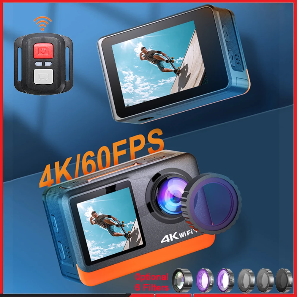 Action Camera 4K 60Fps Dual Screen - 2 