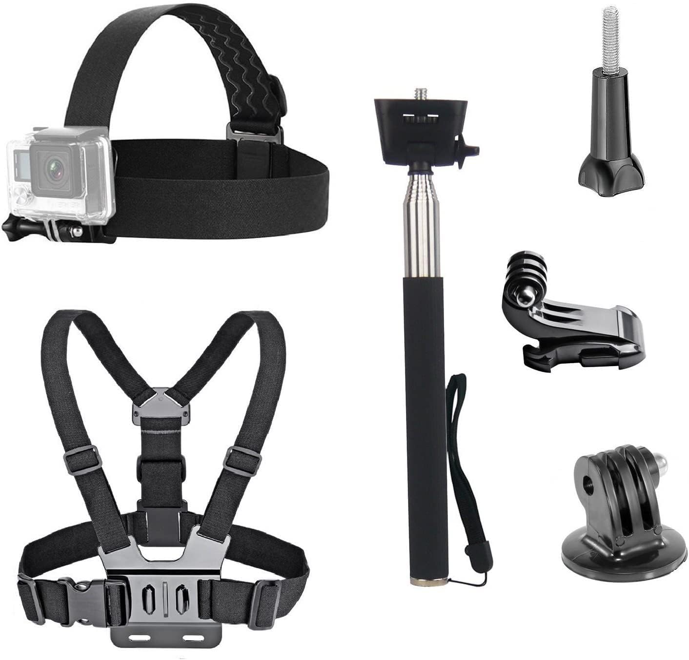 Action Camera Chest Strap Harness Mount - Kit di Accessori con Fascia per