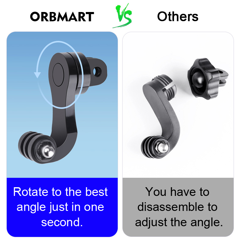 360 °   Adattatore staffa vert - Action Camera Motorcycle Helmet Mount recensione e prezzo