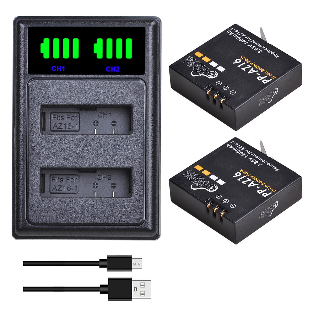 Batteria di AZ16-1 1400mAh/car - Action Camera Battery Charger Dual Pack recensione e prezzo