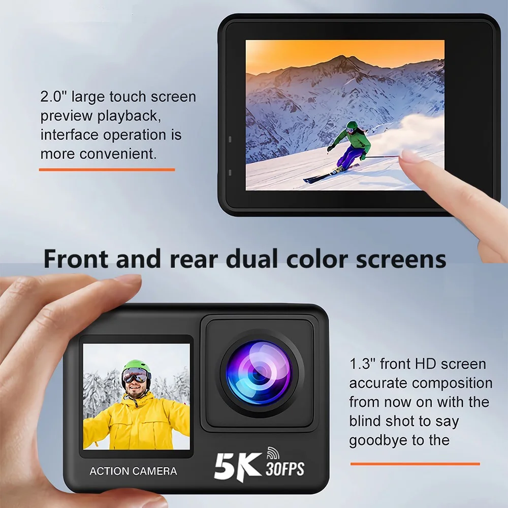 5K 4K60fps Action Camera Doppi - Action Camera 4K 60Fps Dual Screen recensione e prezzo