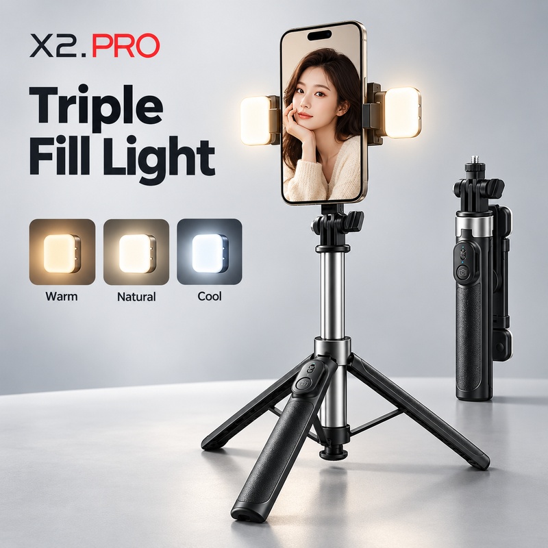 Nuovo treppiede per selfie X2  - Action Camera Selfie Stick Invisible recensione e prezzo
