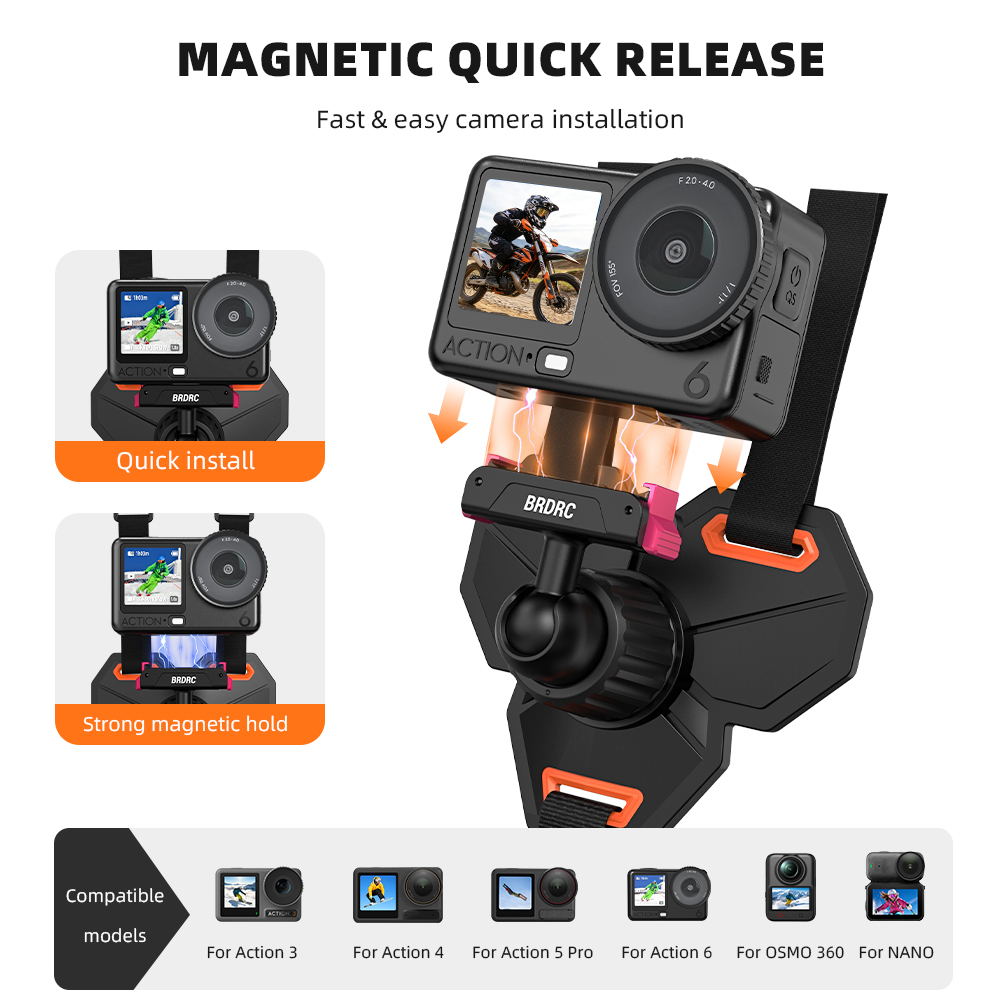 BRDRC: cinturino per montaggio - Action Camera Motorcycle Helmet Mount recensione e prezzo