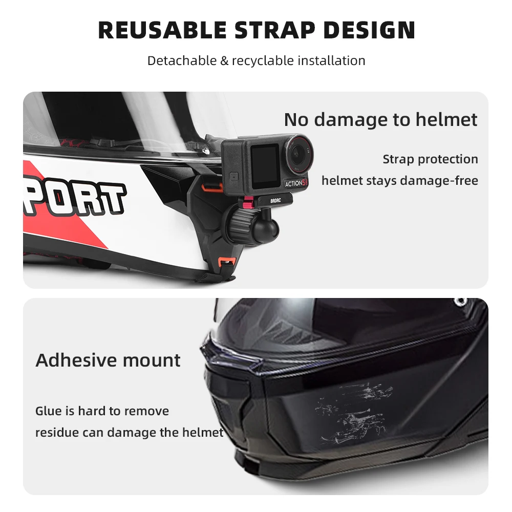 BRDRC: cinturino per montaggio - Action Camera Motorcycle Helmet Mount recensione e prezzo