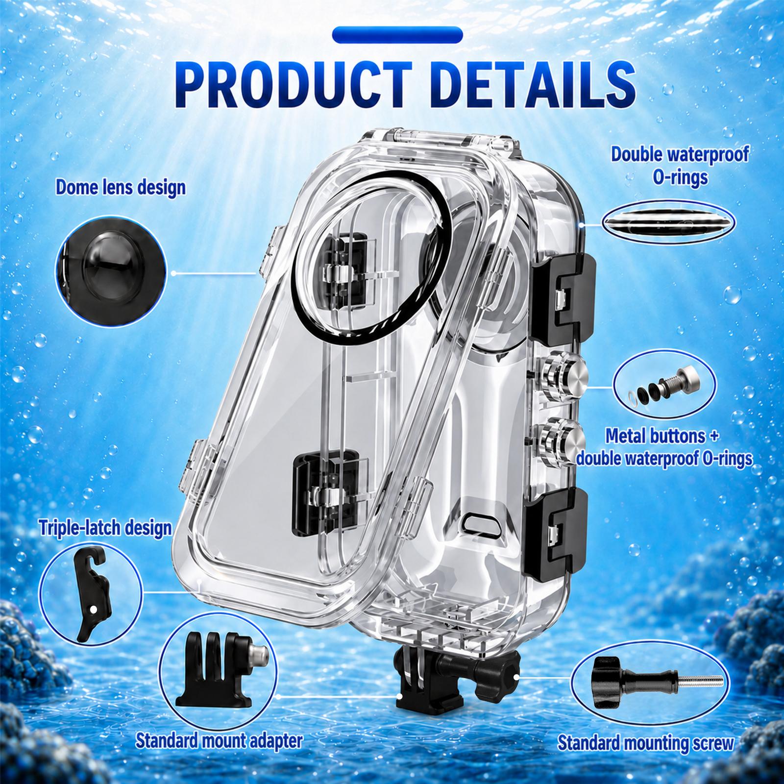 PULUZ Custodia Subacquea da 60 - Action Camera Diving Case Underwater 60M recensione e prezzo