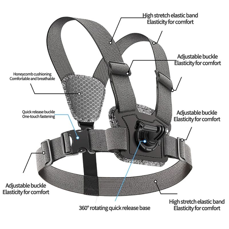 B92B: cintura regolabile con s - Action Camera Chest Strap Harness Mount recensione e prezzo