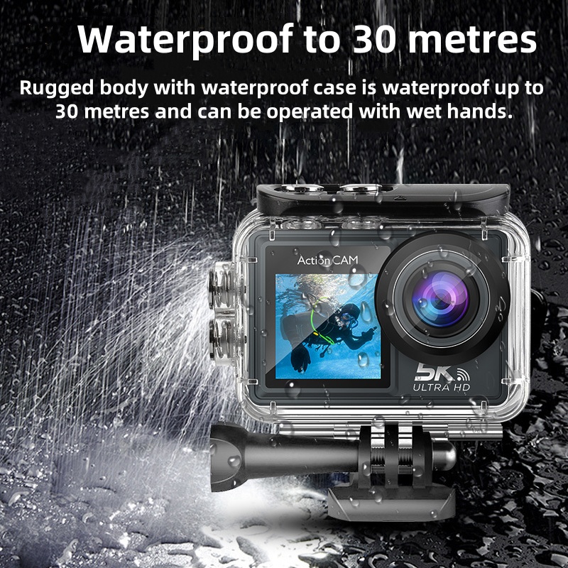 Action Camera 5K con Doppio Sc - Action Camera 4K 60Fps Dual Screen recensione e prezzo