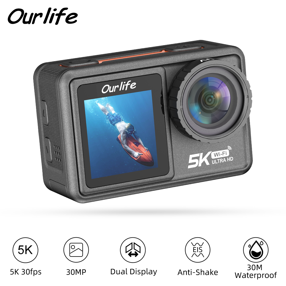 Ourlife Action Camera 5K30FPS  - Action Camera 4K 60Fps Dual Screen recensione e prezzo
