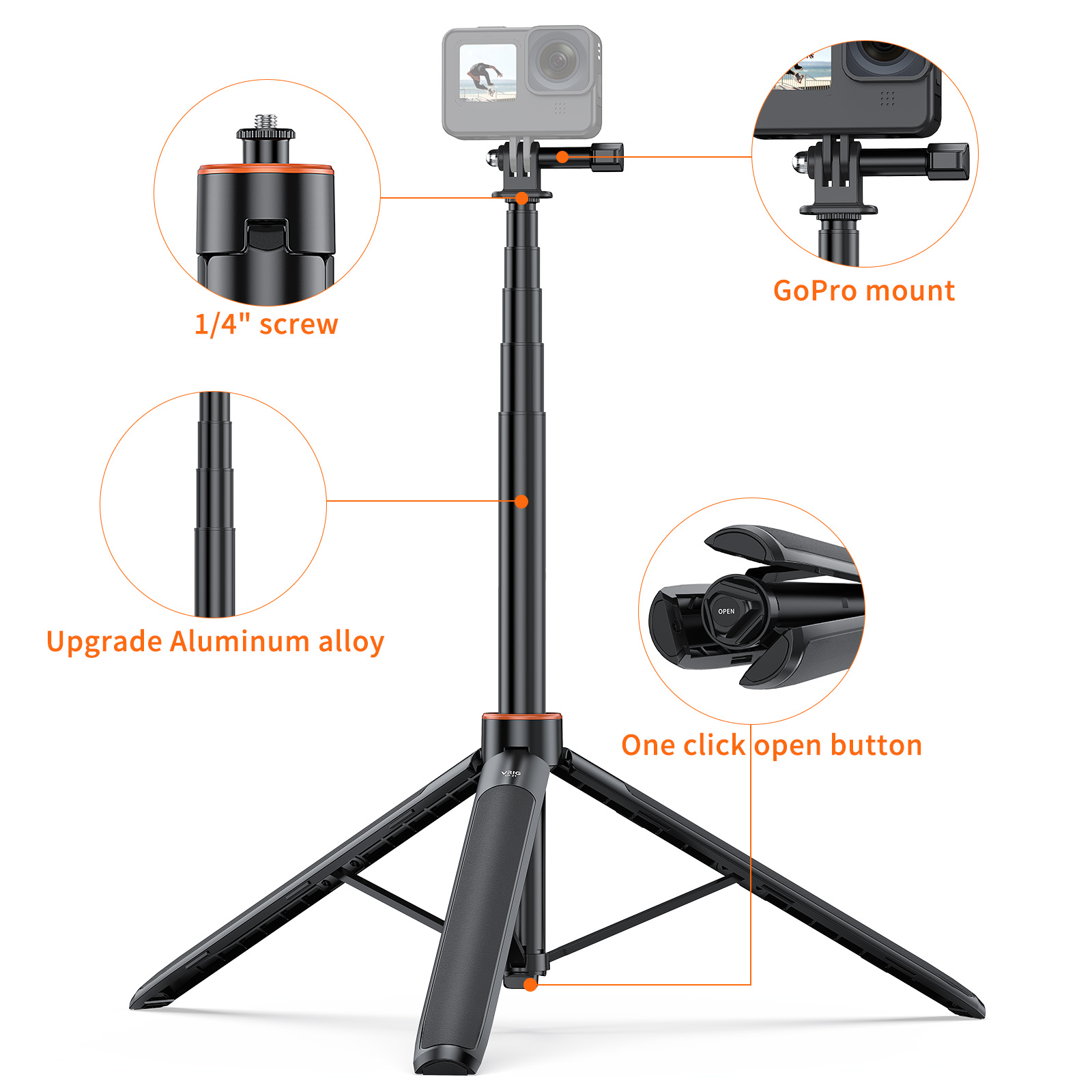 VRIG TP21: treppiede a forma d - Action Camera Selfie Stick Invisible recensione e prezzo