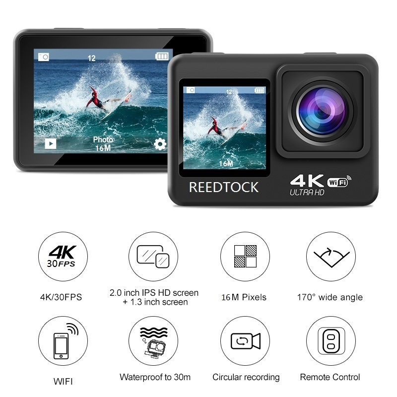 Action Camera 4K/30FPS con dop - Action Camera 4K 60Fps Dual Screen recensione e prezzo
