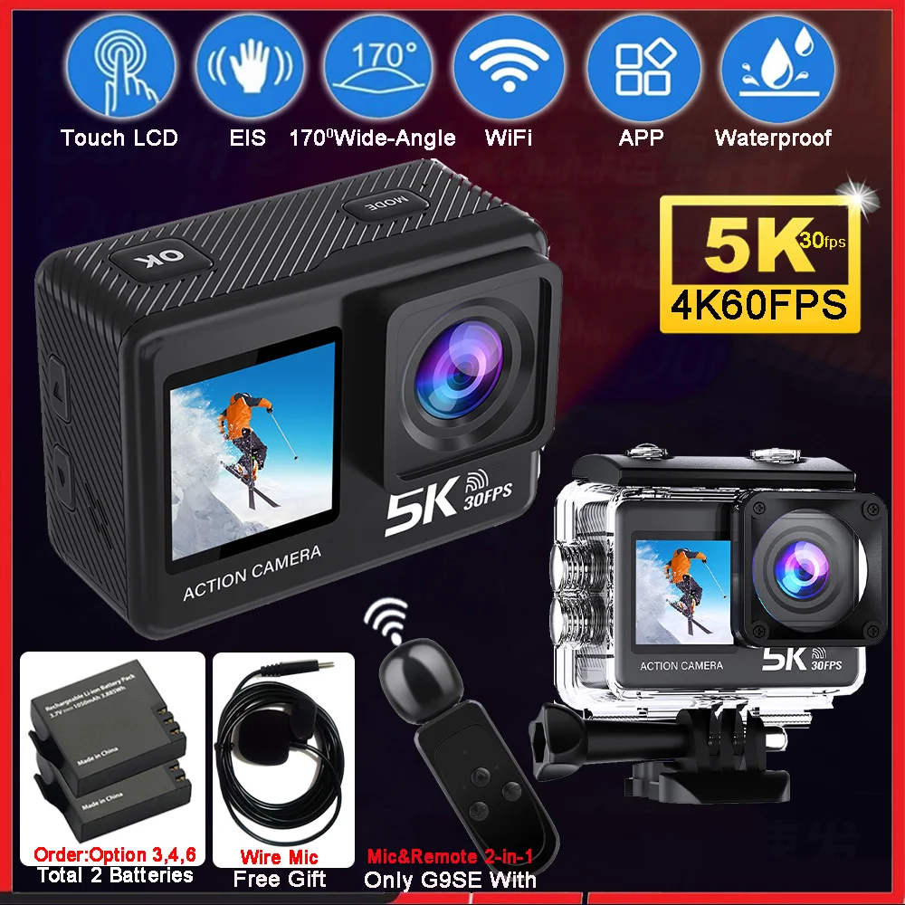 Action Camera G9SE 5K30fps 4K6 - Action Camera 4K 60Fps Dual Screen recensione e prezzo