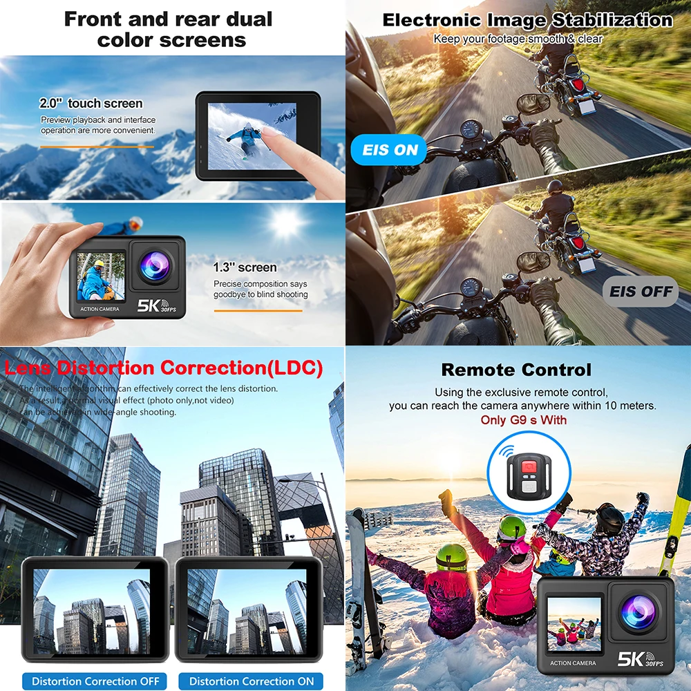 Action Camera G9SE 5K30fps 4K6 - Action Camera 4K 60Fps Dual Screen recensione e prezzo